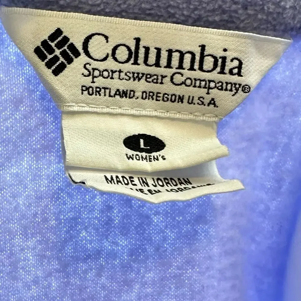 Columbia Fleece Jacket Full Zip Lavender Size Large